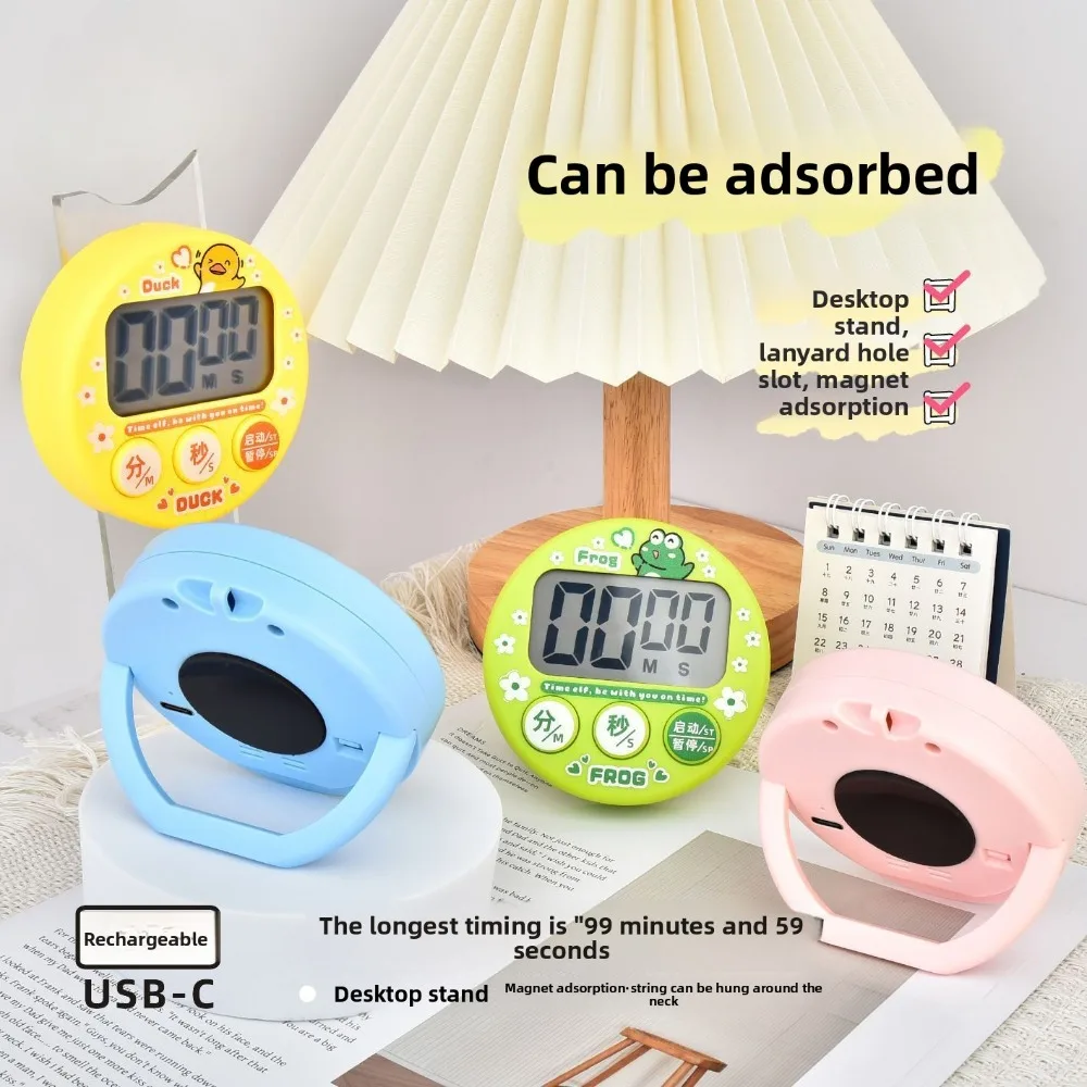 Pengingat Memanggang Dapur Pengatur Waktu Disiplin Diri Kartun Bergaya Penghitung Waktu Mundur Dapat Diisi Ulang Pelacak Jam Alarm