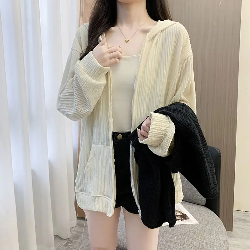 White Sunscreen Clothes Women's 2026 New UV Protection Summer Light and Breathable Sunscreen Clothes Lloose Cardigan Jacket