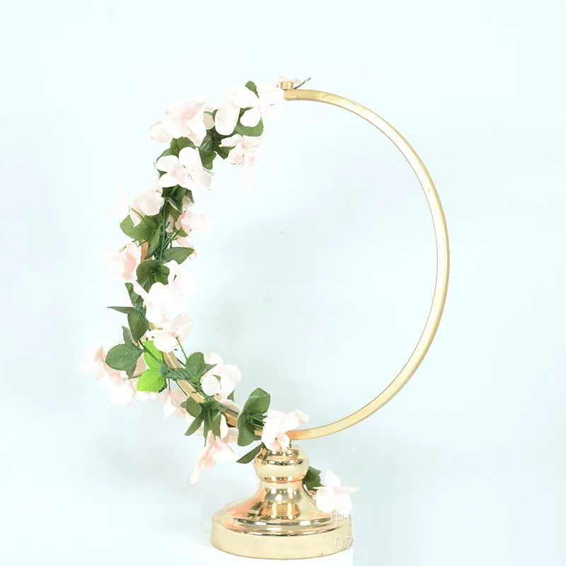 Round Ring Arch Wedding Table Centerpieces, Metal Artificial Shelf, Road Lead Floral Stand, Backdrop Decoration, 10Pcs