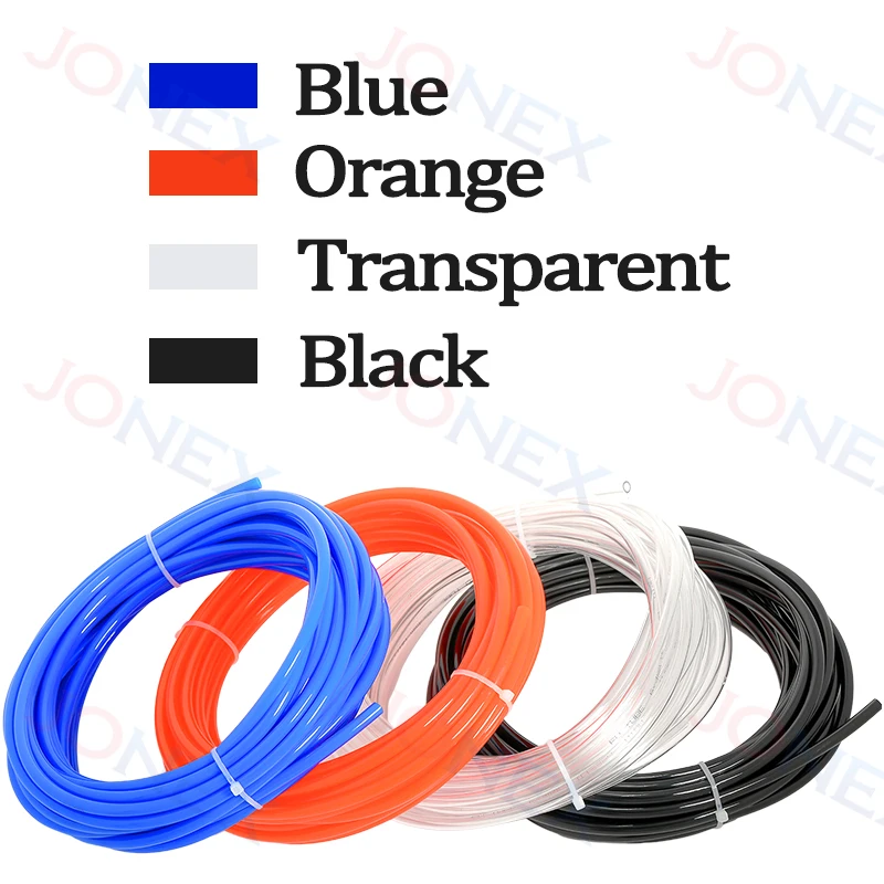 10Meters 4mm 6mm 8mm 10mm Air Hose Pneumatic Tube Pipe Pu Hoses for Compressor Black Blue Orange Transparent Polyurethane Tubin