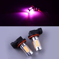 2 uds Rosa brillante H11 H9 H8 coche camión LED conducción luz antiniebla lámpara DRL bombilla 12V DC