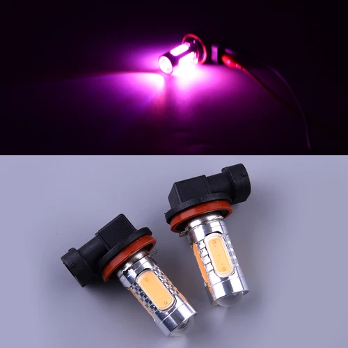 2 uds Rosa brillante H11 H9 H8 coche camión LED conducción luz antiniebla lámpara DRL bombilla 12V DC