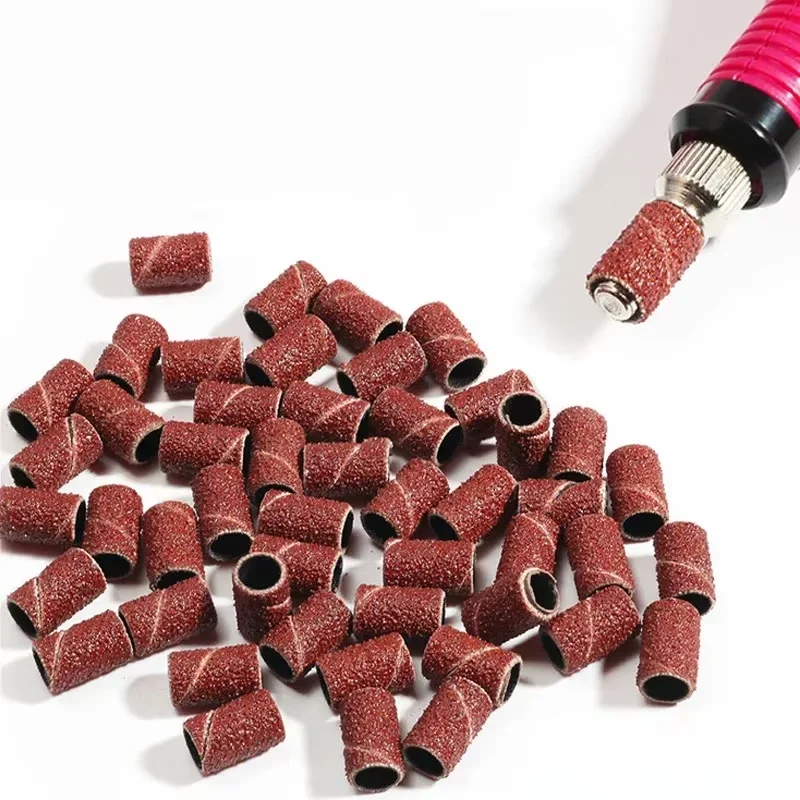 LINMANDA プロフェッショナルサンディングバンド ネイルドリル用 ネイルマニキュアサンディングバンド グリットファイル Efile ネイルドリルビット用 マンドレル付き