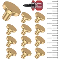 12 Uds. Perillas de armario de cocina, perillas de tocador, manijas de cajón, tiradores de cajón redondos, puertas de gabinete de latón antiguo, perillas de baño, Hardware