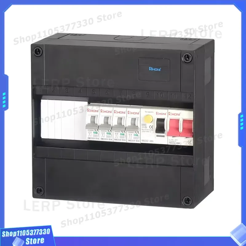 12 Circuit Black Fuse Box Distribution Panel for Dutch Hot Water Heater Electrical System Safety Protection Device Black 12