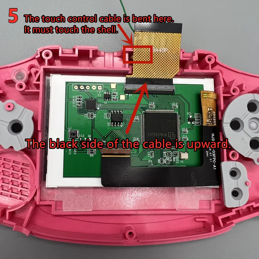 Ekran IPS LCD w oryginalnym rozmiarze 3.0 cala do GBA, obudowa bez cięć, bez lutowania, ekran do Gameboy Advance GBA, podświetlany, jasny LCD — zdjęcie produktu 4
