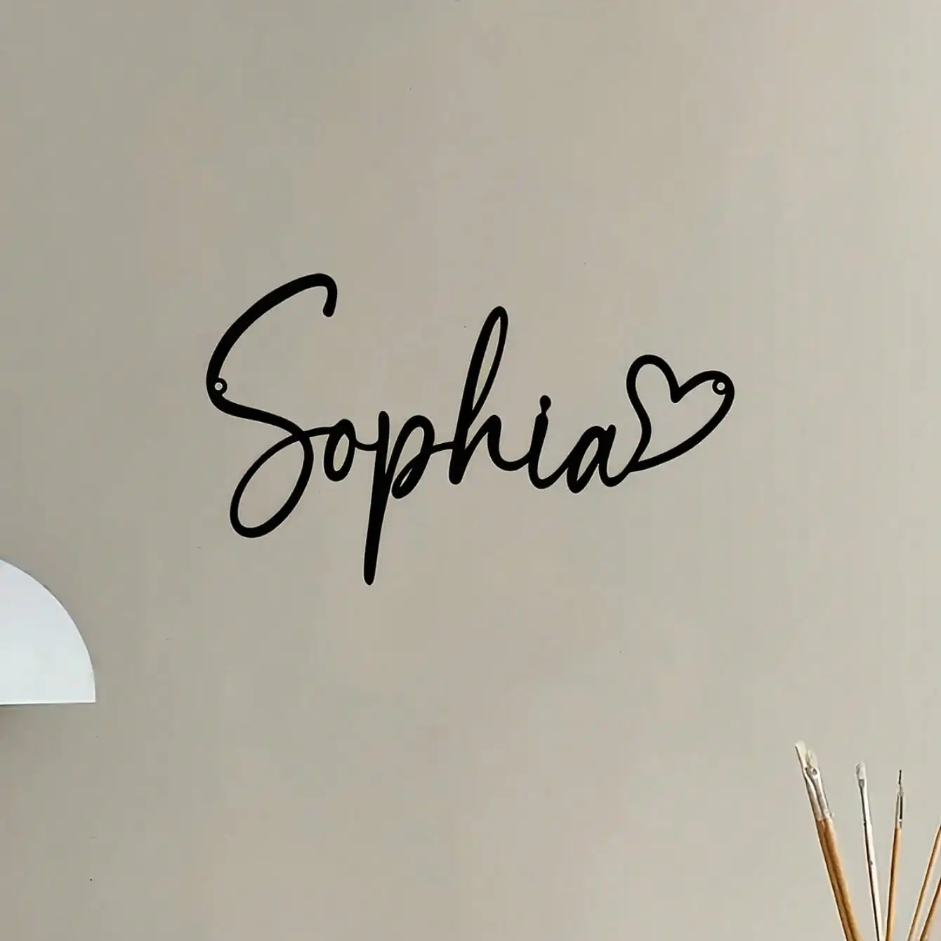 Personalized Heart Metal Wall Art Custom Name Sign Stainless Steel Indoor Outdoor Decor Easy Adhesive Mounting Gift