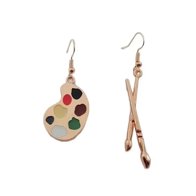 10PCS Alloy Drip Oil Palette Brush Earrings, Women's Earrings, Best Choice for Gifts