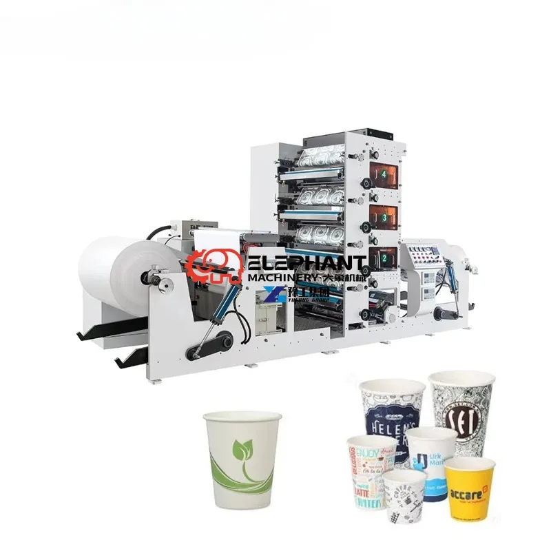 Industrial 4 Colors Flexo Letterpress Label Printing Machine for Roll Adhesive Packaging Sticker Label Processing
