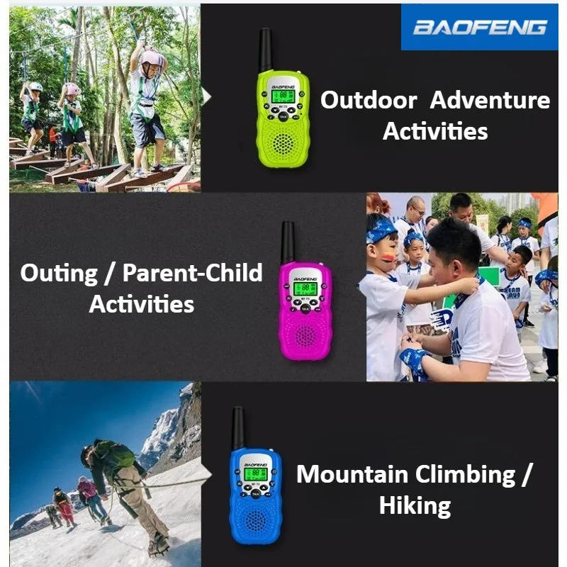 Baofeng BF-T3 الأطفال الاتصال الداخلي T388 PRM446 GMRS لعبة محمولة 2 طريقة راديو 10 متر راديو Baofeng راديو تخاطب ملون اسلكية