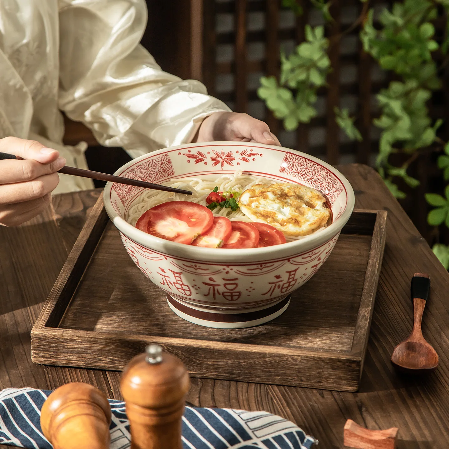 

HYS Ramen Bowl High Value Retro Soup Noodle Underglaze Color Restaurant Ceramic Home Noodle Restaurant Eating Noodle Hat