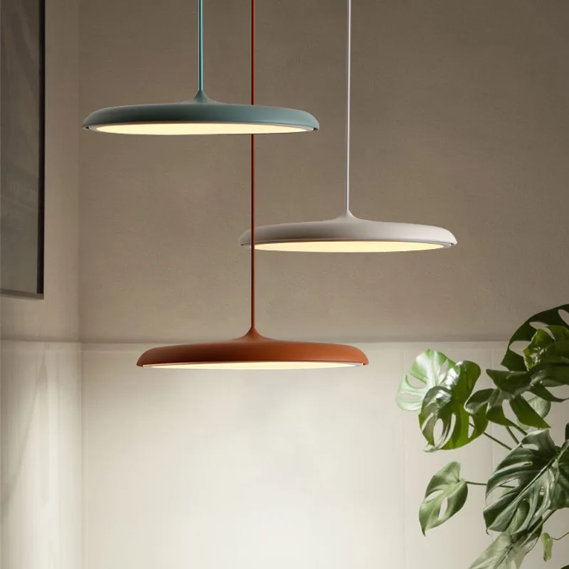 Art Design UFO Round Pendant Light Modern Simple LED Pendant Lights Suitable For Bedroom Hall Dining Room Study Pendant Lamp