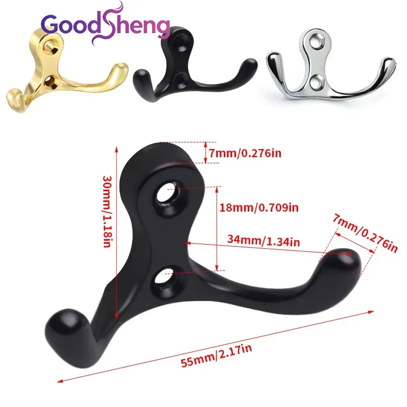 GOODSHENG Clothes Hooks, Hanging Clothes Hats, Wardrobe Hooks, Wall Hanging Hooks Behind Doors