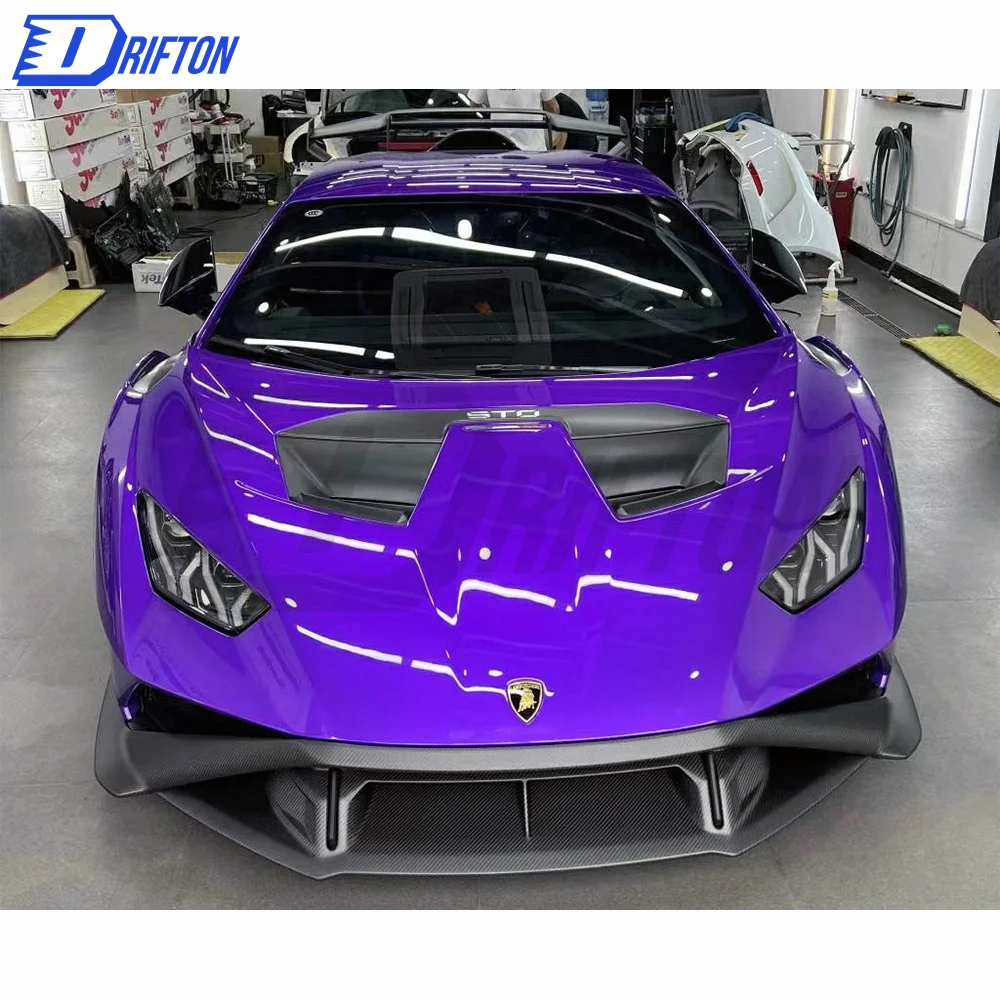 FULL Dry Carbon Fiber Upgrade Front Hood Scoop For Lamborghini Huracan STO