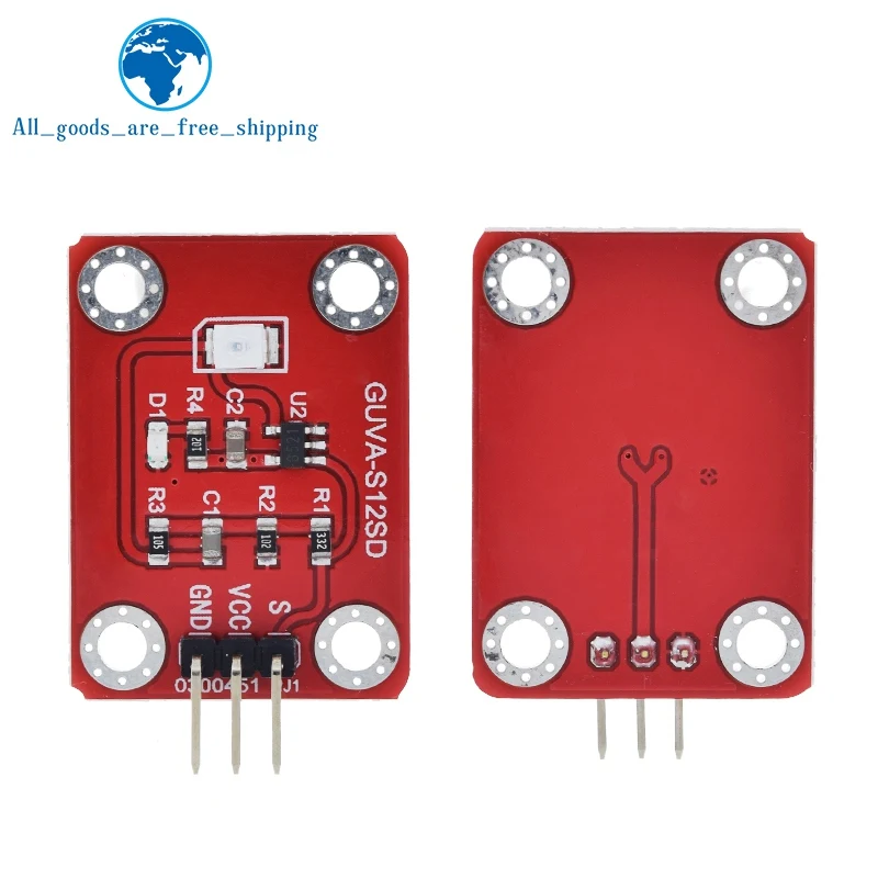 1/3 قطعة UV الاستشعار 240-370nm GUVA-S12SD 3528 الشمسية الأشعة فوق البنفسجية وحدة الكثافة تيار مستمر 3.3-5 فولت لاردوينو/راسبيري بي