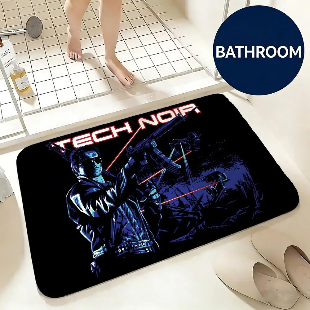 Soft Flannel Floor Mat Movie Terminator Floor Mat Non-Slip Absorbent Doormat Bathroom Bedroom Home Decor Rug
