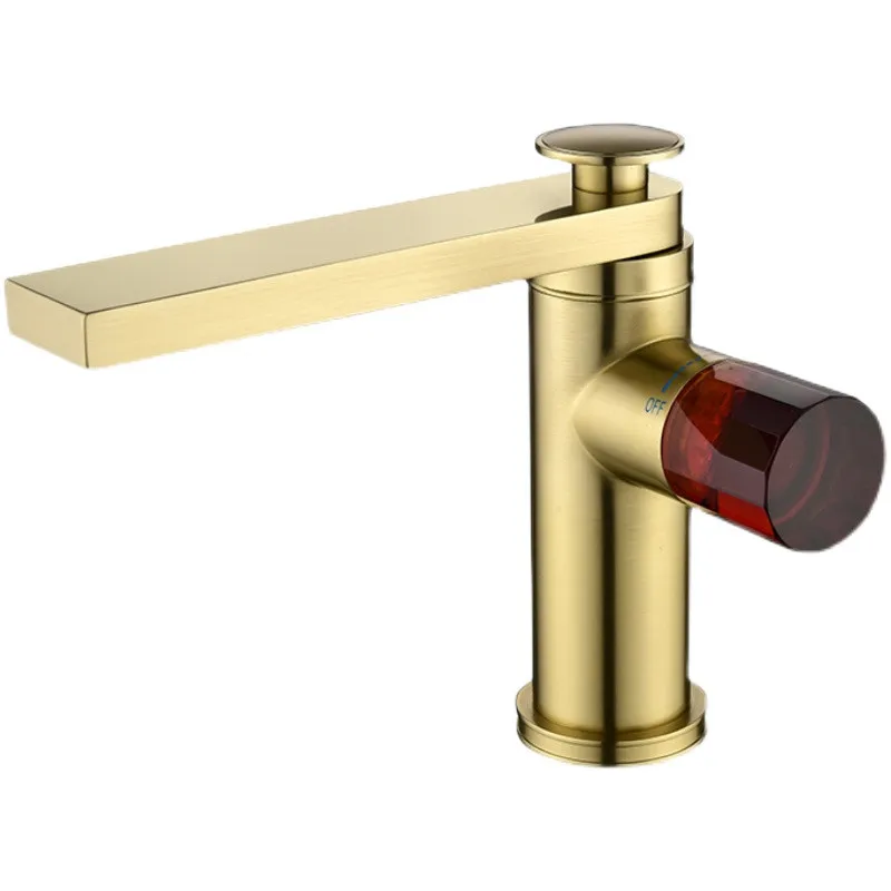 

Gun Grey Solid Brass Bathroom Basin Faucets Sink Mixer Hot & Cold Single Handle Deck Mounted Lavatory Copper Taps Brushed Gold