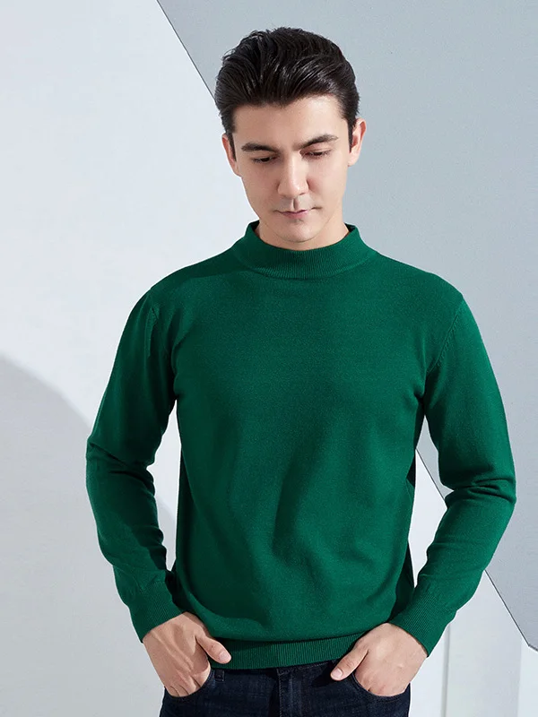 

Men's Autumn Winter Thiened Woolen Sweater Slim Fit Casual f High Collar Knitted Sweater Soft Warm Breathable Base Layer...