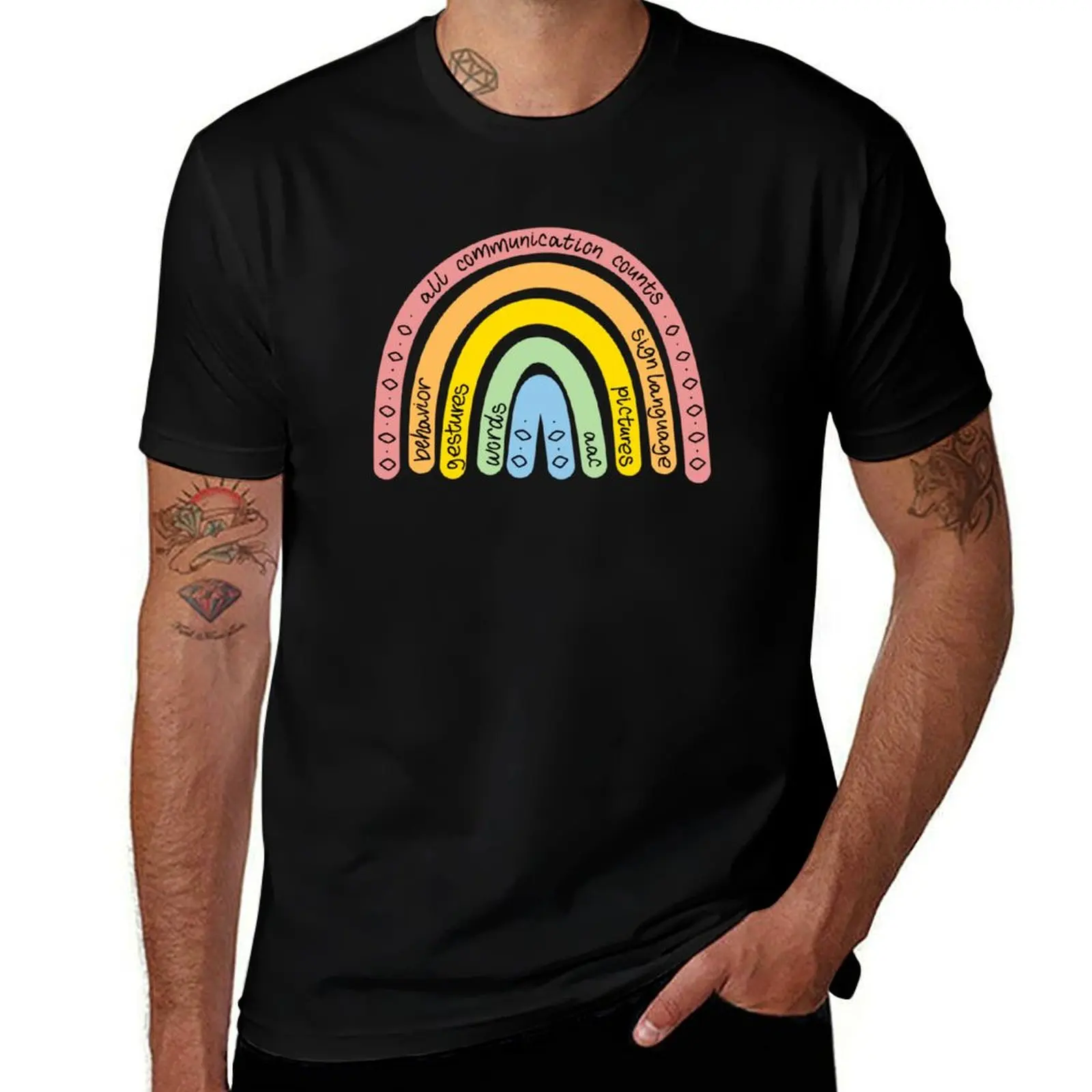 All Communication Counts T-Shirt Fashion Pattern Printed Tee Shirt T-Shirt