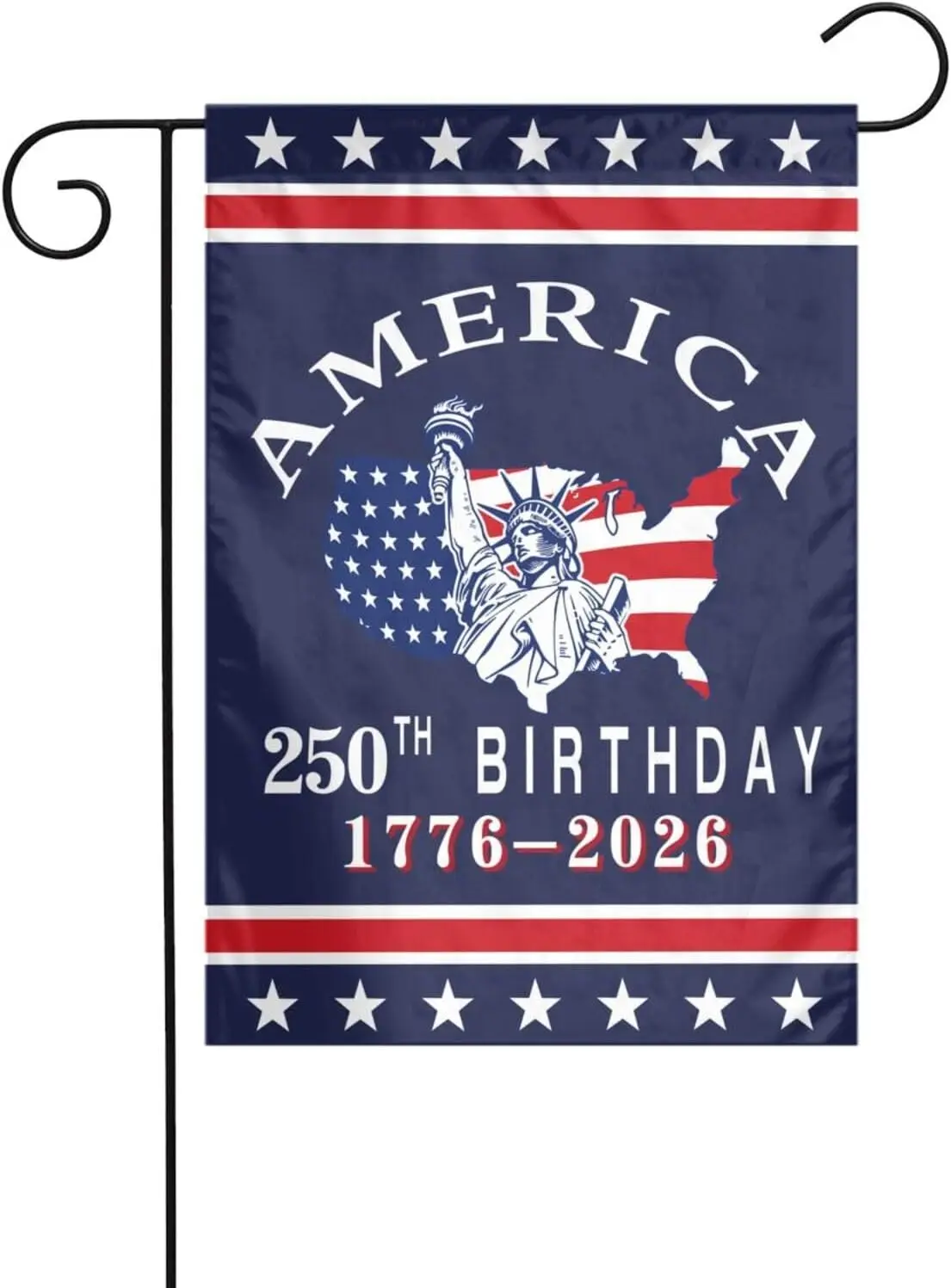 Celebrating 250 Years of USA Freedom Garden Flag 12x18 Inch 1776-2026 Patriotic Garden Flags 4th of July Independence Day fo AAS