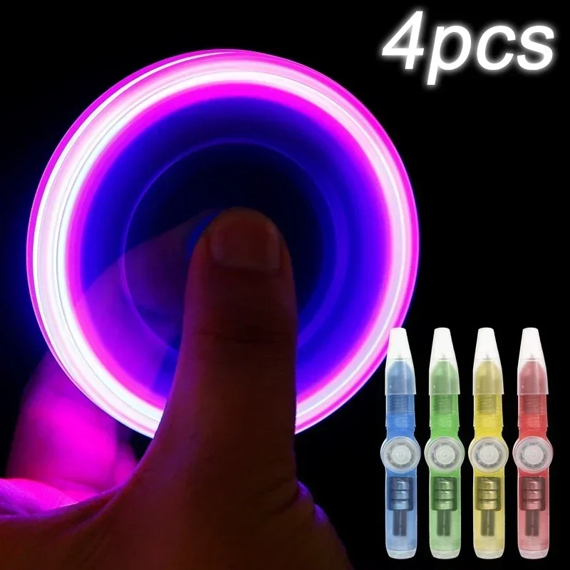 Novelty Rotating Spinner Toy Pen Led Luminous Gyro Pen Office Stress Relief Toys For Kids Students Creative Stationary Gel Pen