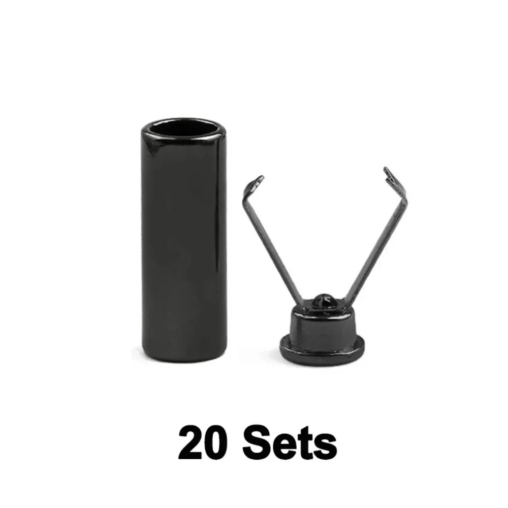 Metallseil-Endstopper-Knopf Kordelstopper-Kappe Glockenschnalle 20er-Set DIY Zubehör für Taschen, Kleidung, Schuhe und Schlüsselbänder – Detail 1