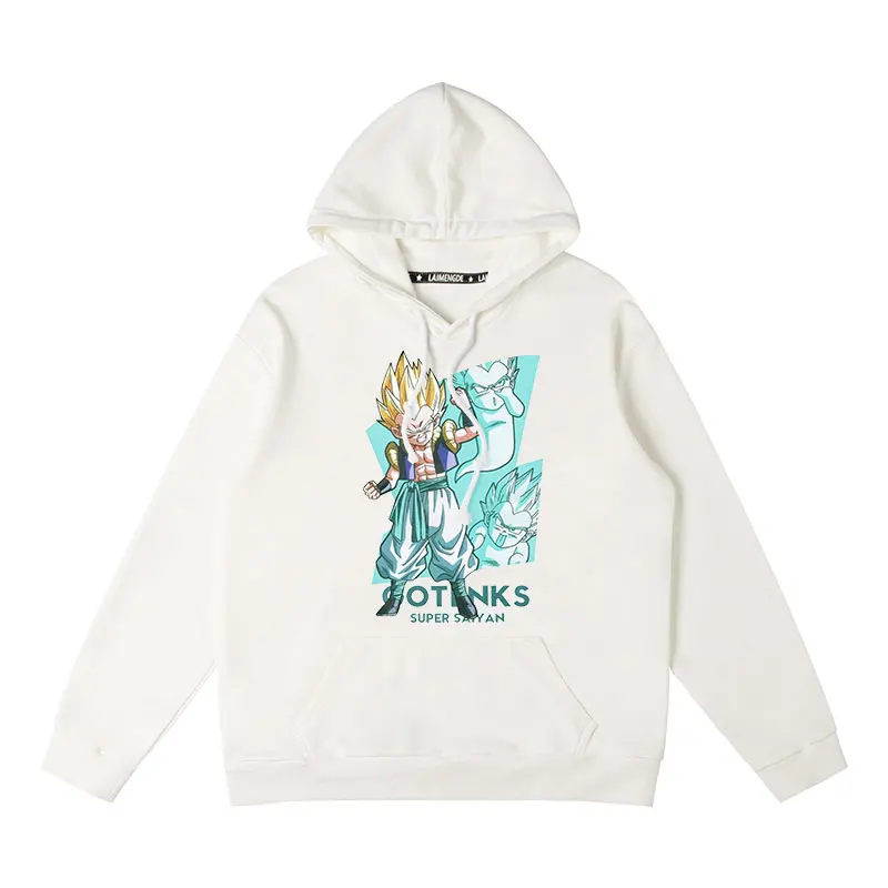 Moletom com capuz estampado bandai macio para homens e mulheres unissex mistura de algodão pulôver streetwear moda confortável top com capuz