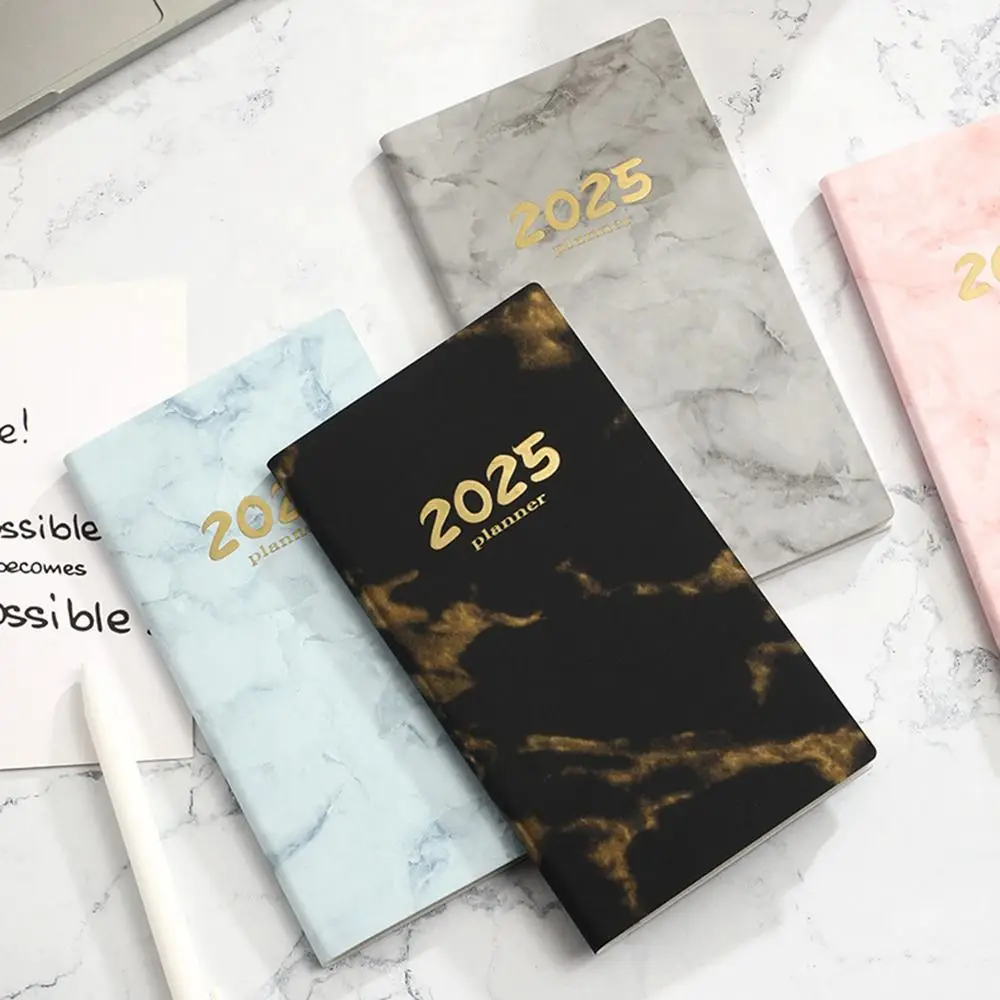 Thick Paper 2025 Daily Planner Wear-resistant Water-proof Personal Journal Calendar Bookmark Agenda Notepad Great Gift