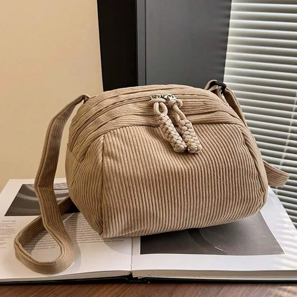 

Мини-вельветовая сумка через плечо — минималистичная портативная сумка на молнии с несколькими карманами для ежедневных поездок на работу