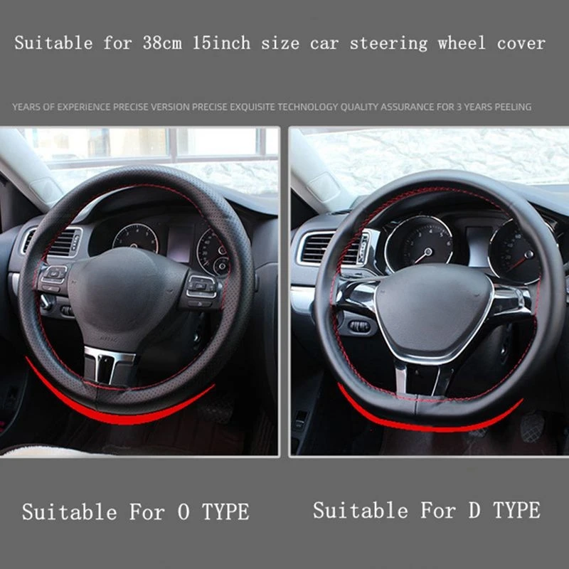 Car Steering Wheel Braid Cover Universal 38cm Microfiber Leather Needles And Thread Soft Anti-Slip Auto Interior Car Accessories