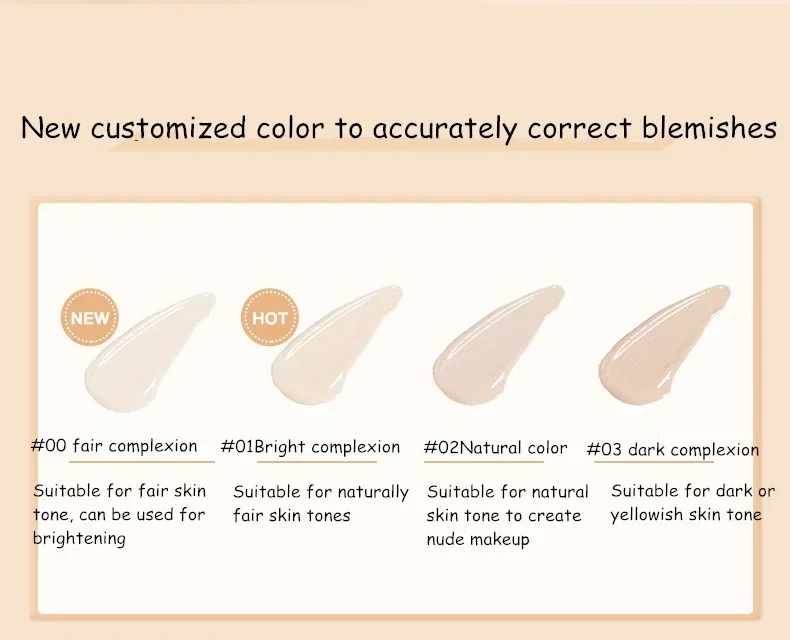 جوديدول كونسيلر سائل تغطية عالية مقاوم للماء ومقاوم للعرق، كريم أساس طبيعي يدوم طويلاً، مكياج تجميلي