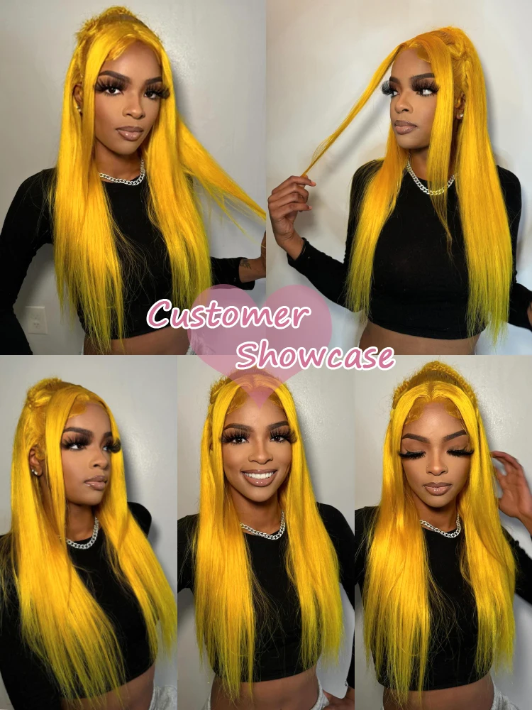 220 Dichte hellgelb gerade 13x6 HD Lace Frontal Perücken 100 % Echthaar brasilianische 613 goldfarbene Remy Perücke vorgezupft 40