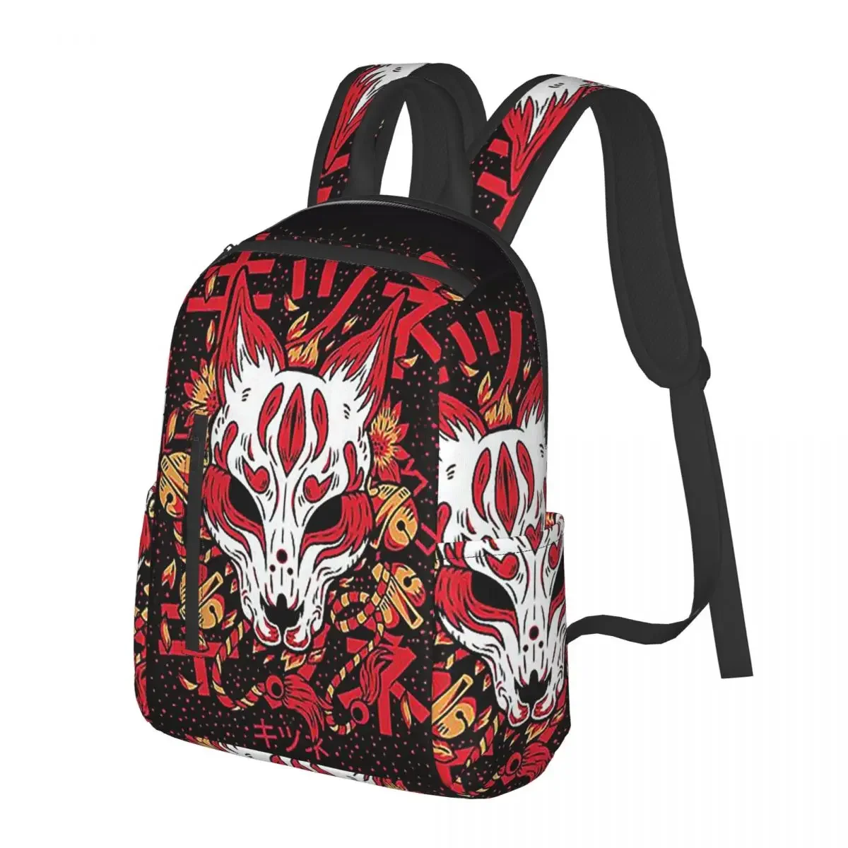 

Kitsune Yokai Fox Student Backpack School Bag Hiking Travel Daypack for Boys Girls Fashion Bookbag Shoulder Bags