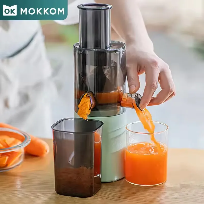 Mokkom Mini Slow Juicer, Haushaltsgerät, vollautomatisch, klein, multifunktional, Saft-Rückstands-Trennung, Obst-Mini-Entsafter
