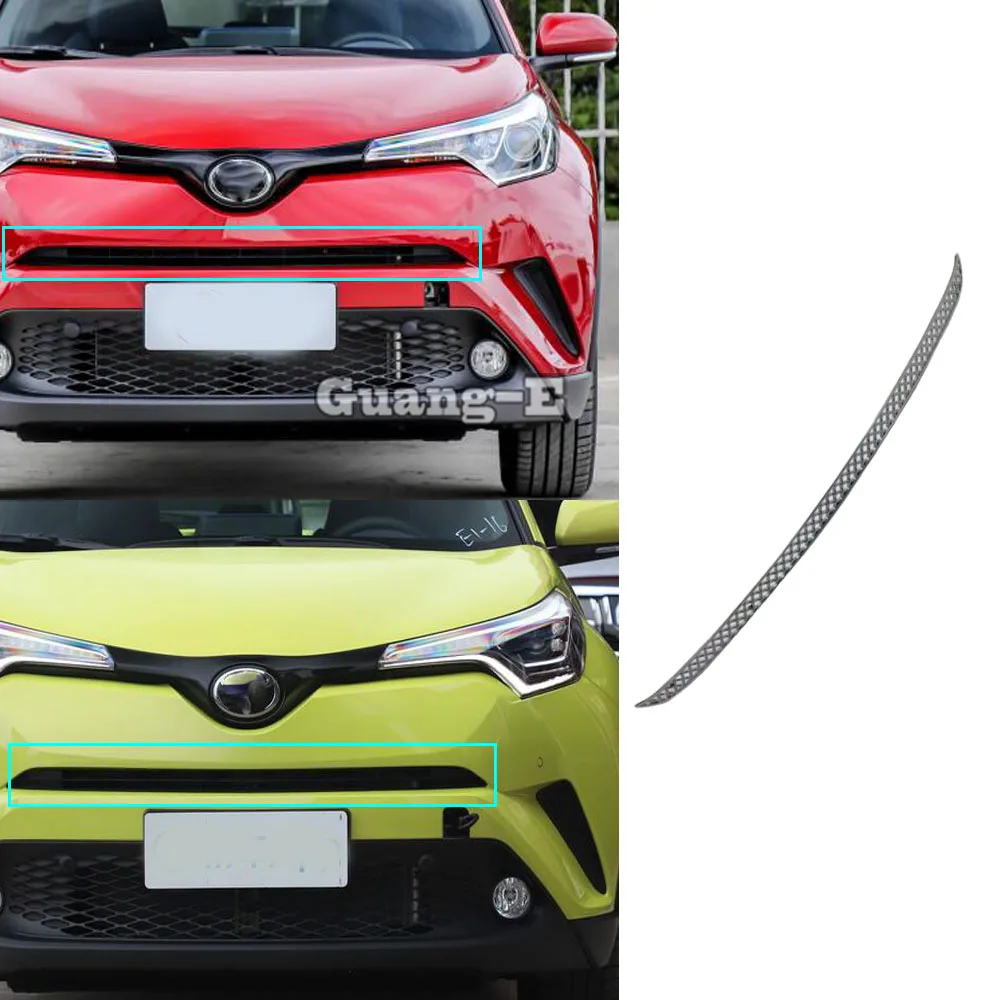 

Car Stick Cover Protection ABS Chrome Trim Racing Front Up Grid Grill Grille Frame For Toyota C-HR CHR 2017 2018 2019 2020 2021