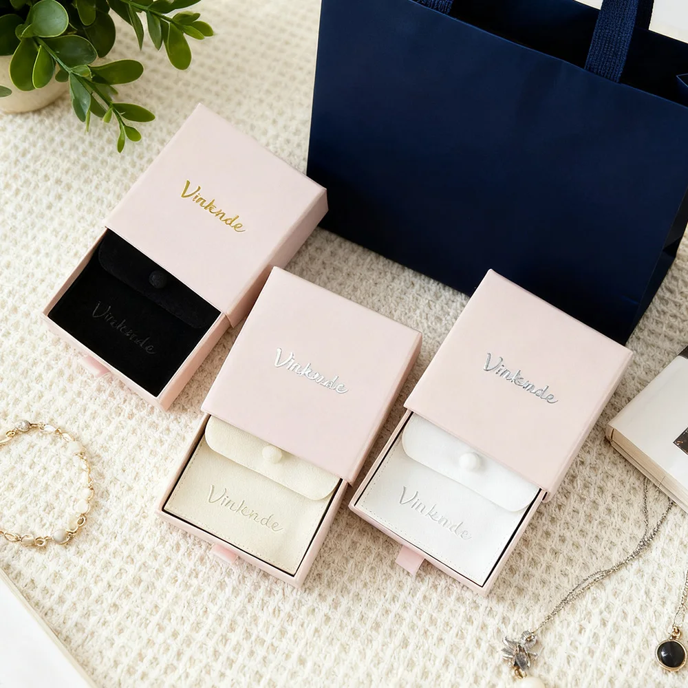 

Раздвижные ящики с логотипом на заказ, роскошные кольца, серьги, упаковка, бумажные коробки, свадебная подарочная коробка с сумкой-защелкой для упаковки ожерелья, оптом