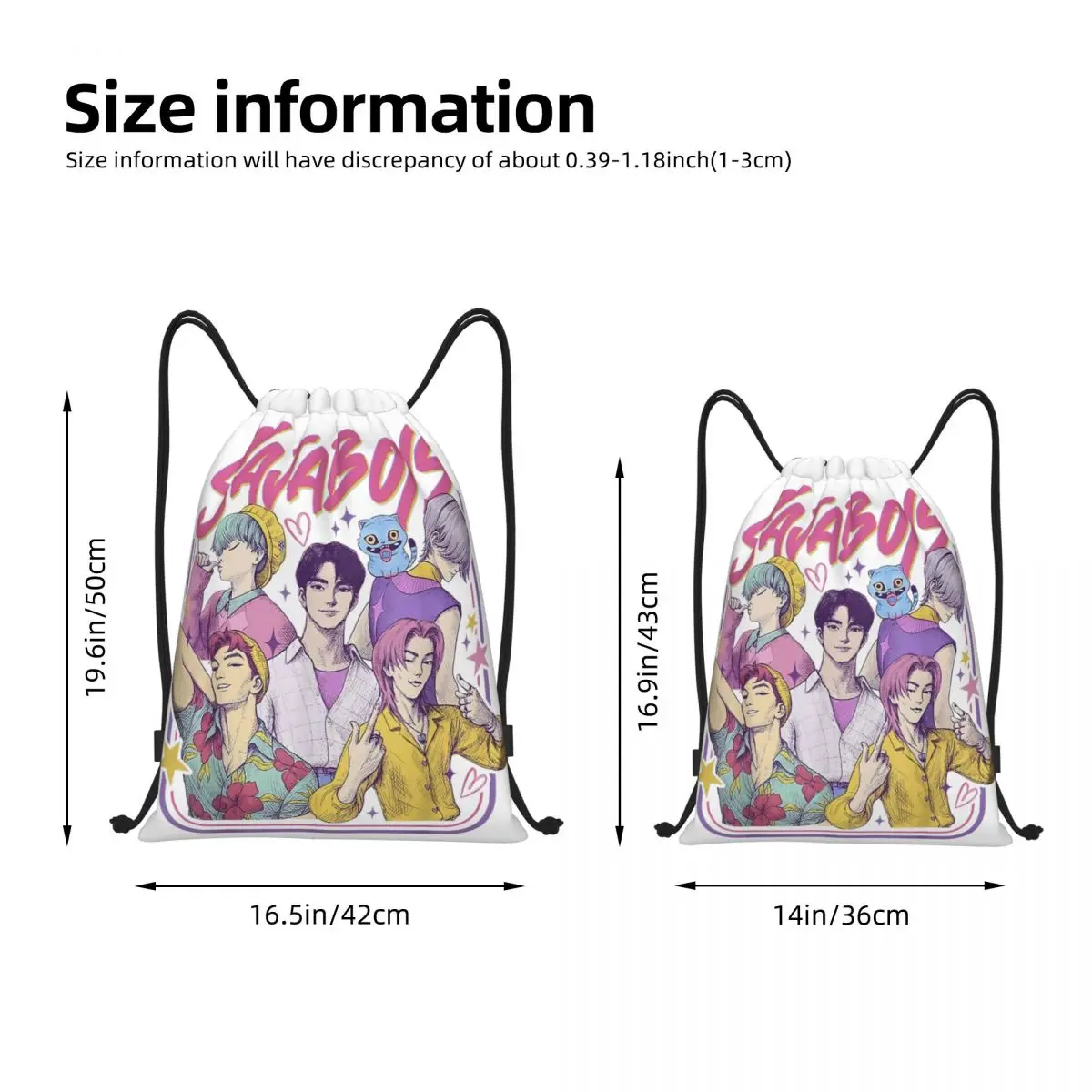 حقيبة ظهر برباط من Saja Boys Kpop Demon Hunters حقيبة رياضية للصالة الرياضية مقاومة للماء للتمرين
