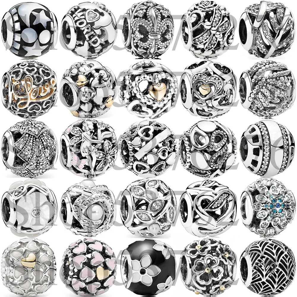 925ลูกปัดเงินสเตอร์ลิงลายเฟลอร์เดอลิสพัดลมโอเรียนเต็ลเดซี่ดอกไม้นางฟ้าชาร์มพอดีสร้อยข้อมือผู้หญิงแพนโดร่าของขวัญเครื่องประดับ DIY