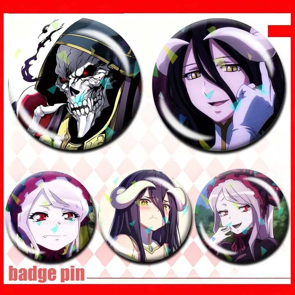 Anime O-Overlord Ainz 25 32 44 58 75mm Badges Personalized Round Brooches Pins Accessory Customizable