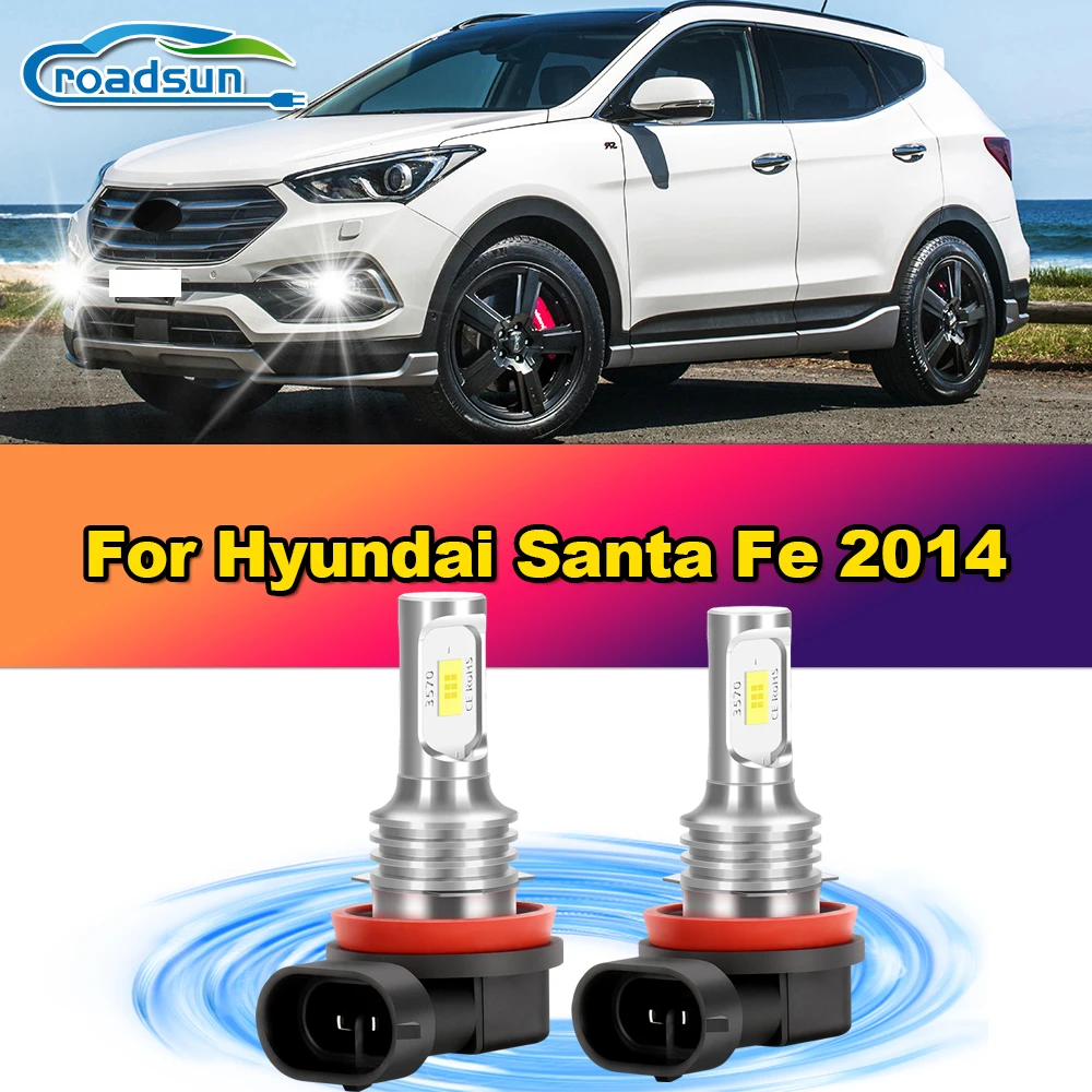 

Roadsun для Hyundai Santa Fe 2014, автомобильные светодиодные противотуманные фары, лампы, противотуманные фары