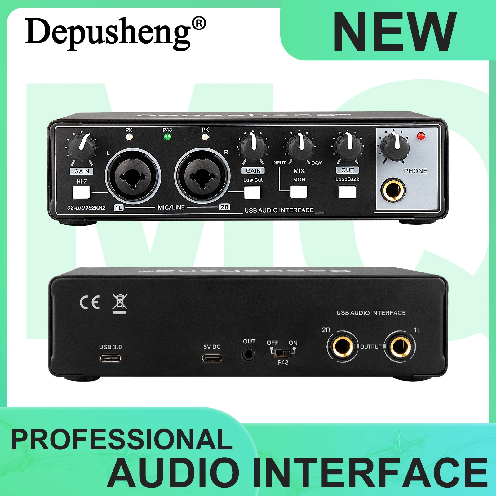 depusheng-md32-audio-interface-professional-sound-card-with-monitoring-electric-guitar-live-recording
