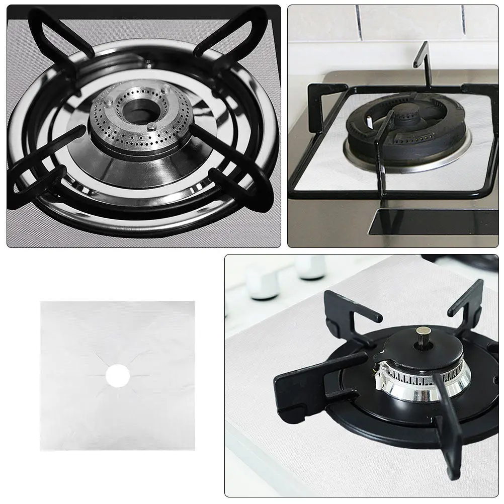12Pcs Gas Stove Burner Covers Non-Stick Heat Resistant Easy Clean Stove Protectors Kitchen Use Gas Range Drip Pans