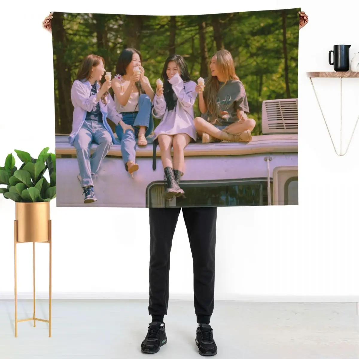 MAMAMOO GROUP - Where Are We Throw Blanket Decoratives decorative wednesday for babies Camping Blankets