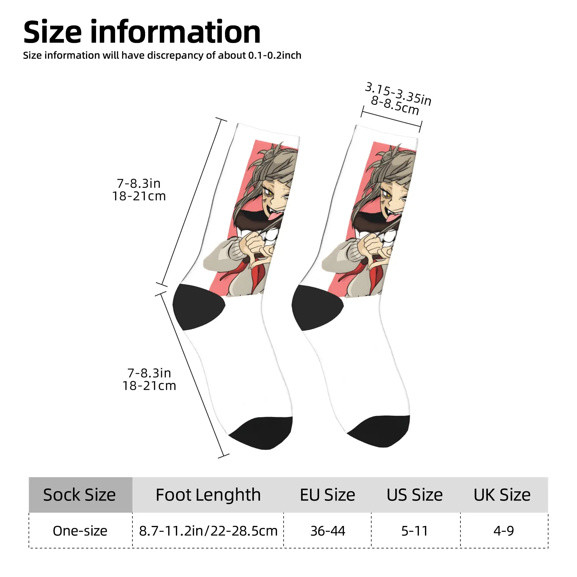 ถุงเท้าลายการ์ตูน H-Himiko T-Toga ถุงเท้าสไตล์เรโทรแบบกำหนดเอง ถุงเท้ากันลื่นสำหรับฤดูใบไม้ผลิ ถุงเท้าผู้ชายสำหรับวิ่ง ถุงเท้านุ่ม