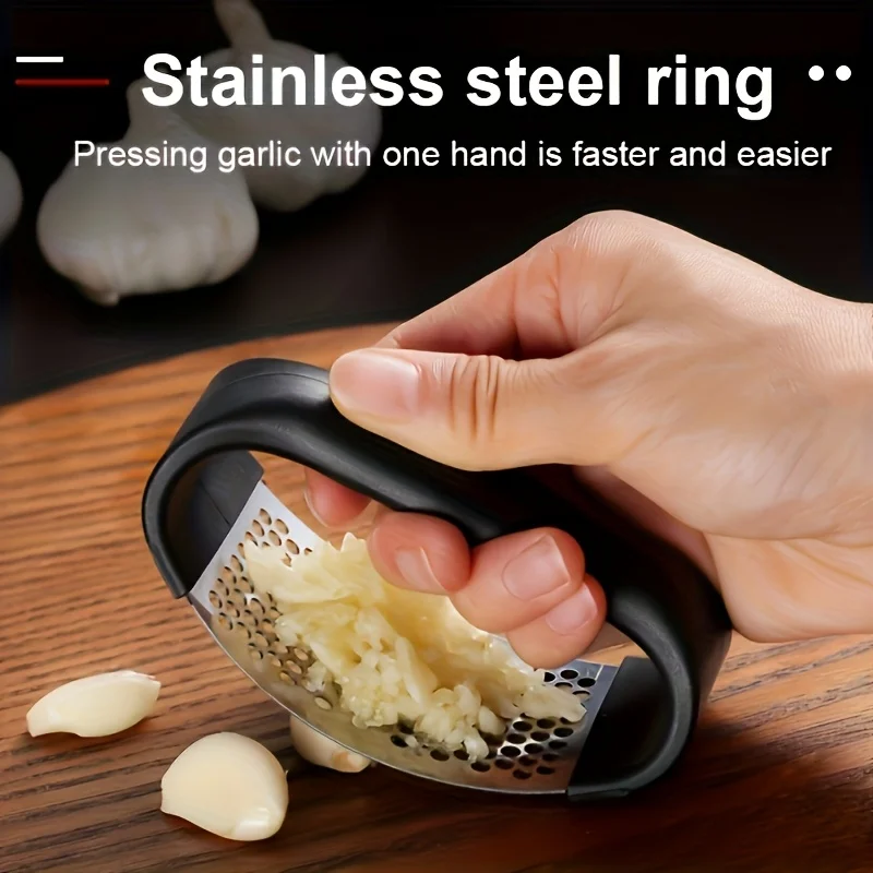 One Piece Garlic Crusher Black Handle, Kitchen Tools, Portable Camping Design, Cocina & Daily Kitchen Supplies