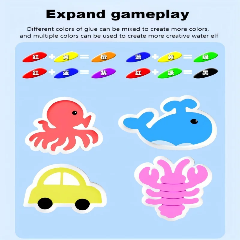 3D Handmade Kits Aqua Fairy Gel Toy Set For Kids DIY Fairy Magic Water Elf Ocean Companion for Children Educational Toys Gift