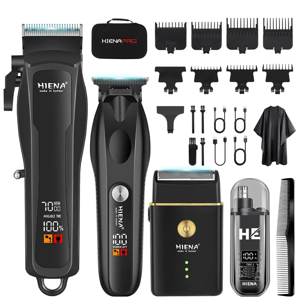 

Машинки для стрижки волос для мужчин, профессиональная беспроводная парикмахерская, Т-образное лезвие, набор триммеров для бороды/волос, электрическая бритва, сетка для носа, мужская стрижка волос