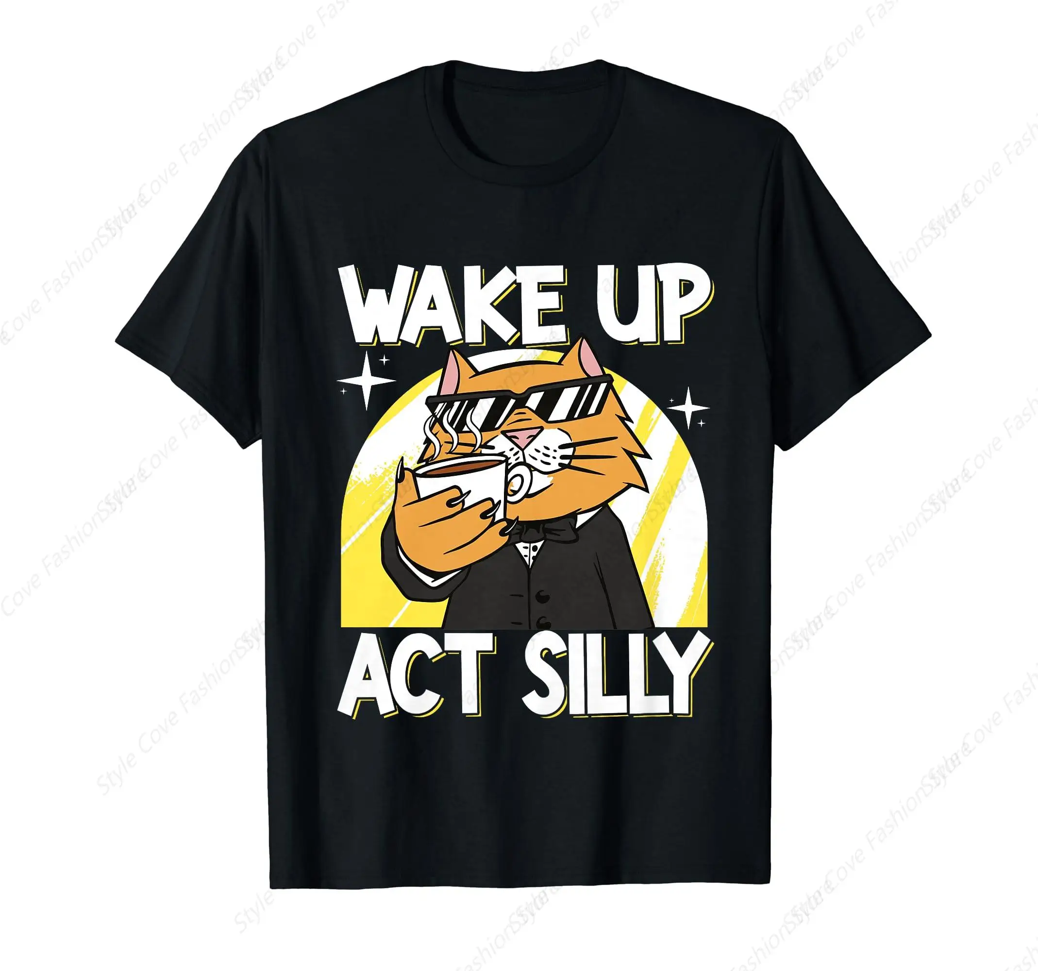 Wake Up Act Silly Funny T-Shirt Summer Men'S T-Shirt Short Sleeved T-Shirt Streetwear Casual Fashion Men Tops For Leisure Sports