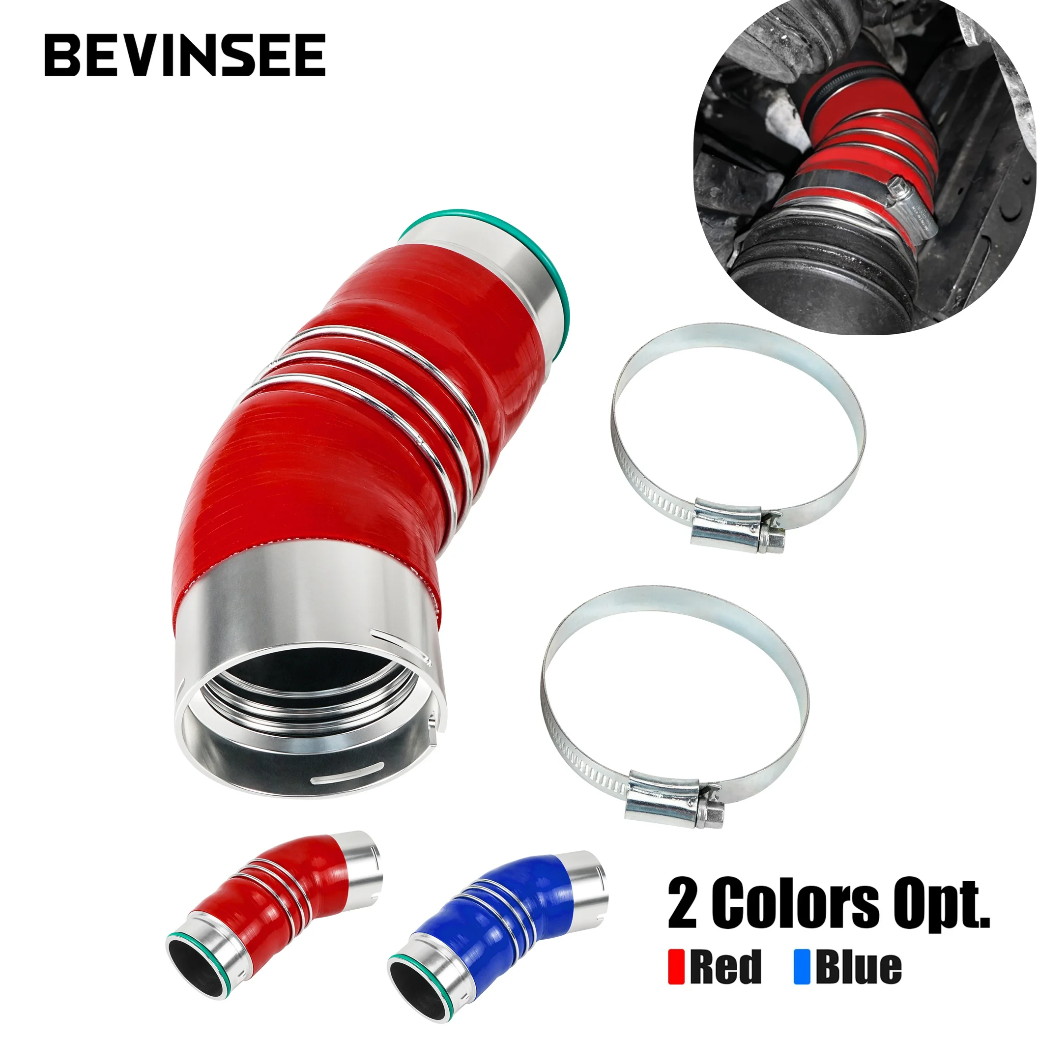 

BEVINSEE Diesel Silicone Intercooler Boost Hose For BMW E90 Saloon 335d E91 Estate 335d E92 Coupe 335d 2005-2013 11617812274