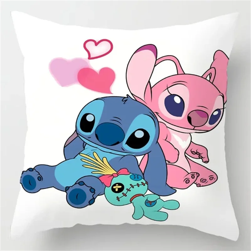 New Anime Disney Stitch Cushion Cover Kawaii Lilo & Stitch Printed Pillowcase Cartoon Frozen Elsa Cushion Cover 45x45cm